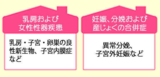 乳房および女性性器疾患と妊娠、分娩および産じょくの合併症