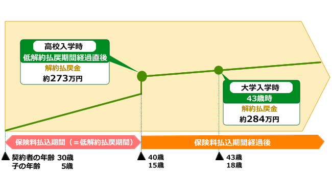 終身保険エンキャン[Yen Can]10年500万円プラン イメージ図